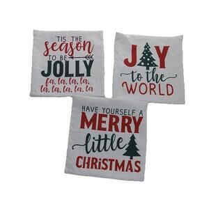 Christmas holiday throw pillow covers 17 x 17 Set of 3